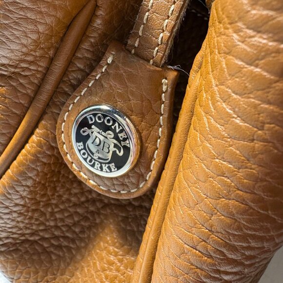 Dooney & Bourke Pebble Grain Carryall Top Handle Satchel Brown Leather - Picture 3 of 5